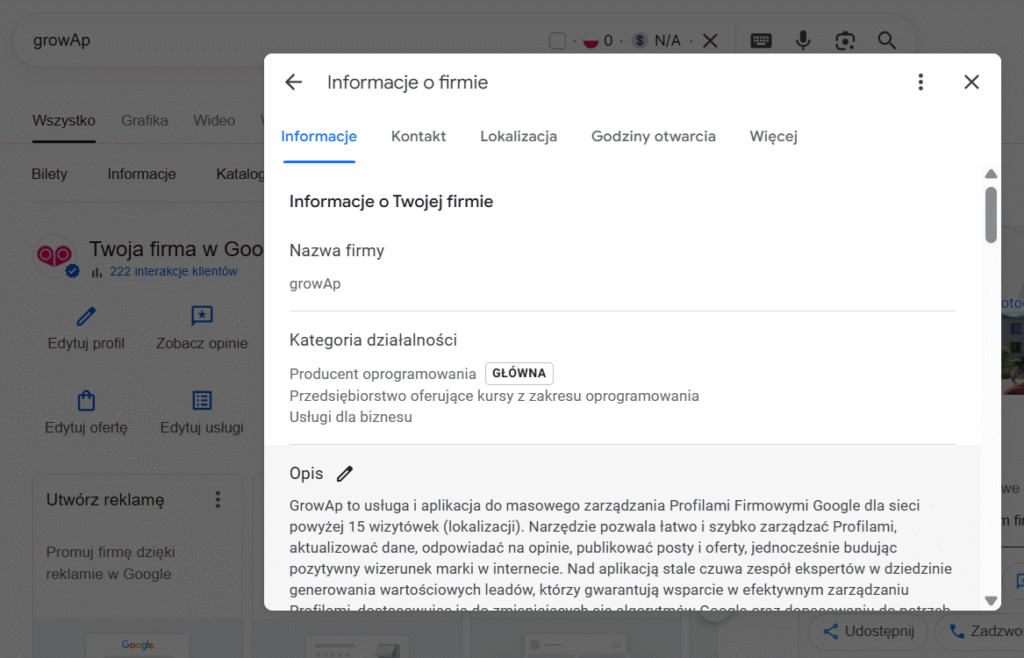 Informacje o firmie