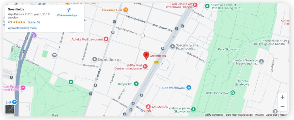 Wizytówka Google na stronie internetowej