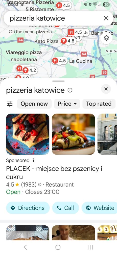 Profile Firmowe w aplikacji Google Maps