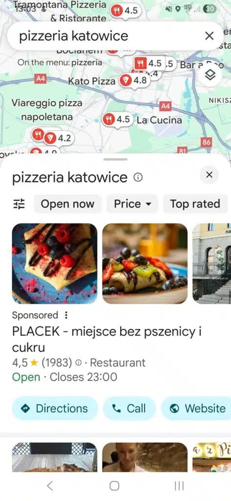 Profile Firmowe w aplikacji Google Maps