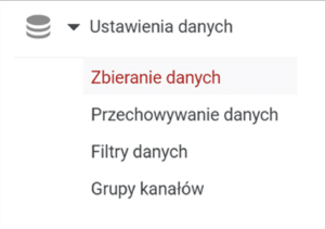 Ustawienia danych w GA4