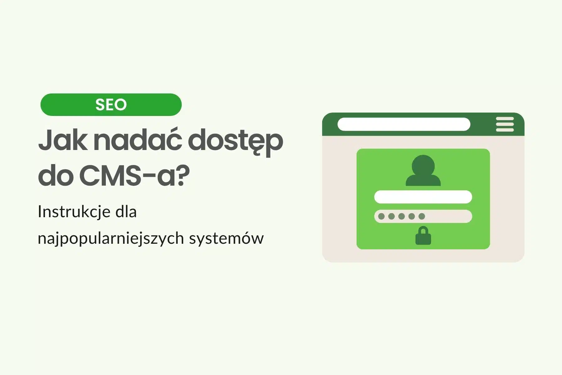 Formularz logowania w oknie przeglądarki, grafika do artykułu o nadawaniu dostępu do CMS-a